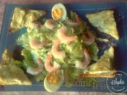 Salade oeuf crevette fromages fondus