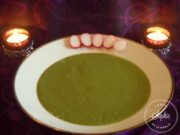 Velouté de fanes de radis et salade verte