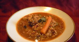 Soupe d’agneau bio au boulgour