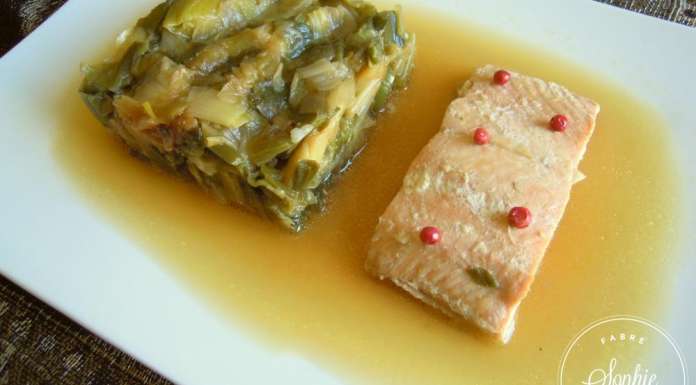 fondue-de-poireaux-au-miel-et-pave-de-saumon