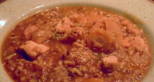 Soupe de poulet, riz complet et quinoa