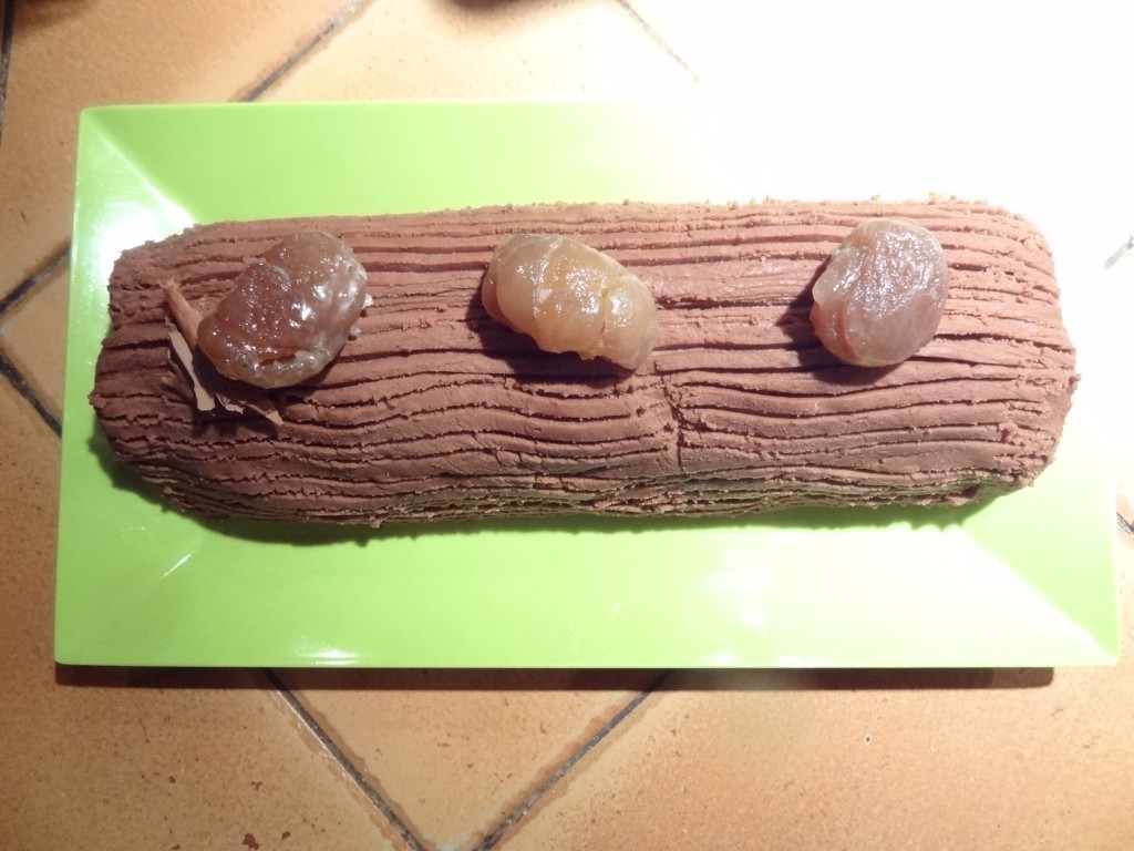 Bûche de Noël aux marrons sans gluten 14