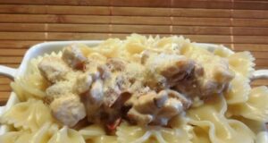 Pâtes au poulet chorizo sauce crème