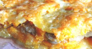 Gratin de patates douces et saucisses