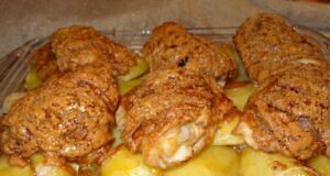 Poulet grillé à la pâte d’arachide et pommes de terre au four