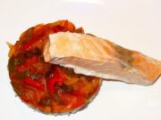 Saumon aux poivrons confits