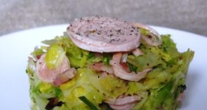 Fricassée de choux de Bruxelles à l’andouille de Guéméné