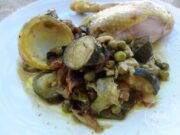 Tagine de poulet aux légumes et pois