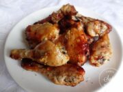 Poulet mariné aux miel, ail et poivre