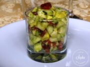 Verrines poire avocat chorizo