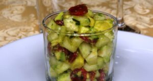 Verrines poire avocat chorizo