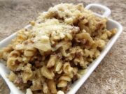 Pâtes viande, crème, oignons express (sans précuisson)