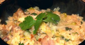 Riz sauté au porc de plein air