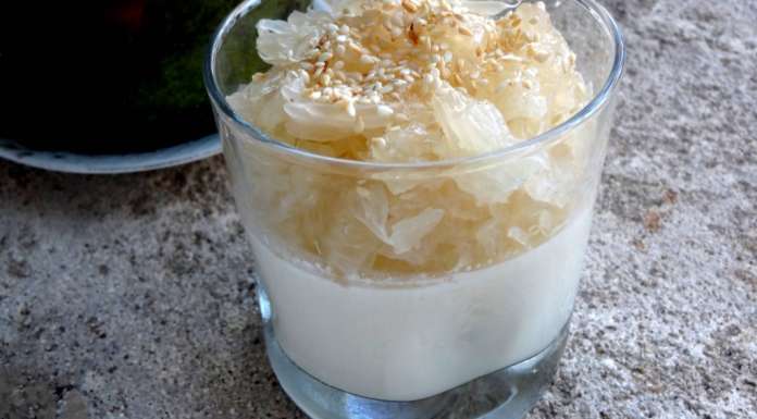Panna cotta de thé vert miel et pomelos