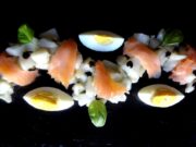 Salade de topinambours, saumon fumé et oeufs