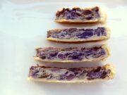 Quiche chou rouge, champignons et coriandre