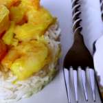 Curry  aux crevettes et lait de coco