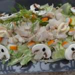 Salade de poisson et surimi sauce aneth et miel 14