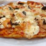 Pizza aux grosses crevettes