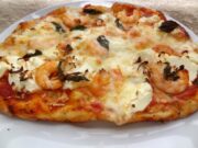 Pizza aux grosses crevettes