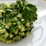 Tartare courgette, concombre et avocat