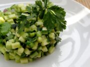 Tartare de courgette concombre et avocat