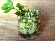 Verrines avocat pois chiches concombre