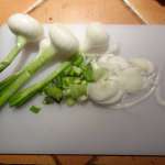Crevettes à l&rsquo;ail purée aux oignons frais 2