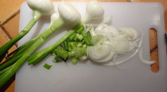 Crevettes à l'ail purée aux oignons frais 2
