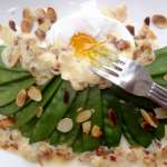 Oeuf poché aux pois gourmands