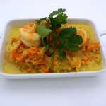 Curry de crevettes au chou vert 0
