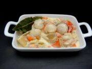 Noix de pétoncles sauce crème