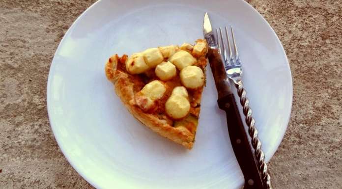 Tarte à la ratatouille, au riz et emmenthal