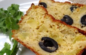 Cake aux anchois, courgettes et olives
