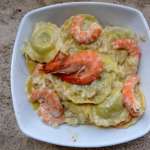 Raviolis sauce oignon et crevette 0