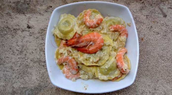 Raviolis sauce oignon et crevette 0