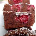 Brownies chocolat et framboises