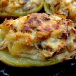 Pommes de terres farcies aux champignons