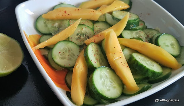 recettes luciennes salade de mangue et concombre