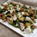 Salade de pois gourmands, chataigne et feta