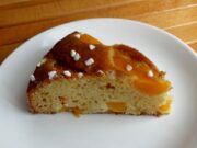 Gâteau au mascarpone pêches et amandes
