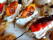 Canapés aux piments végétariens