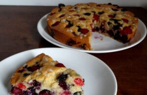 Gâteau tendre aux fruits rouges