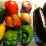 Salade d&rsquo;aubergines, poivrons, oignons 1