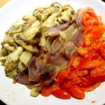 Salade d&rsquo;aubergines, poivrons, oignons 8