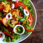 Salade de saumon au curry et huile de coco 0
