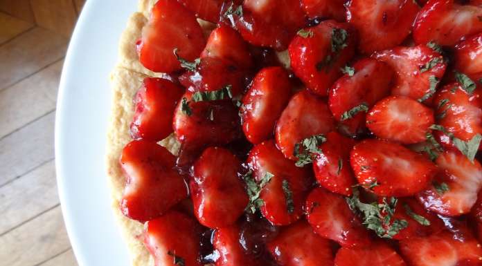tarte aux fraises à la menthe