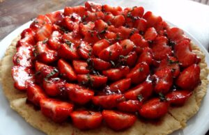 Tarte aux fraises à la menthe