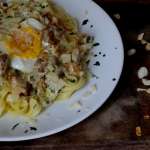 Tagliatelles girolles sauce crème à l&rsquo;amaretto