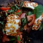 Taboulé de lentilles au halloumi